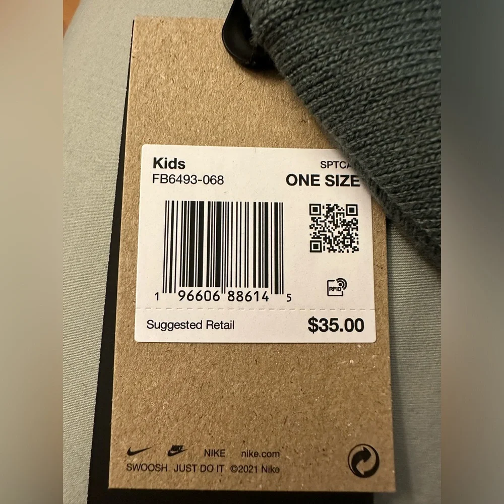 Nike Boys Reversible Beanie in Black, Gray and Neon Yellow